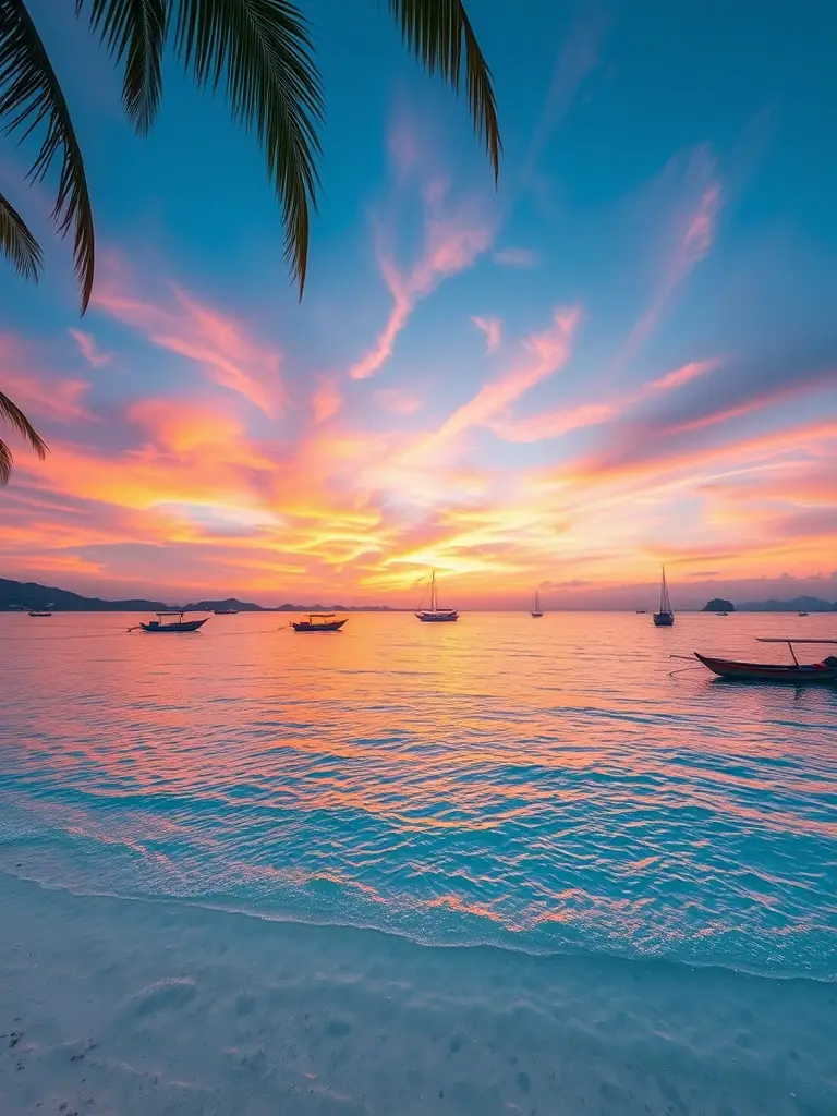 A stunning image of Nha Trang's coastline, featuring pristine beaches, clear turquoise waters, and lush green islands in the background.